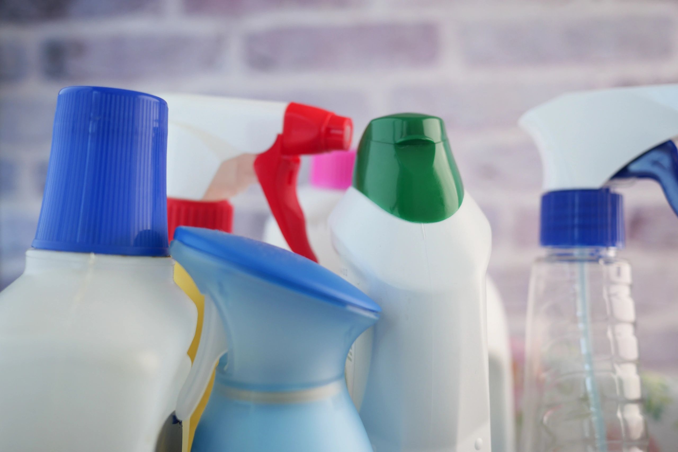 An appealing arrangement showcases a collection of various cleaning products.